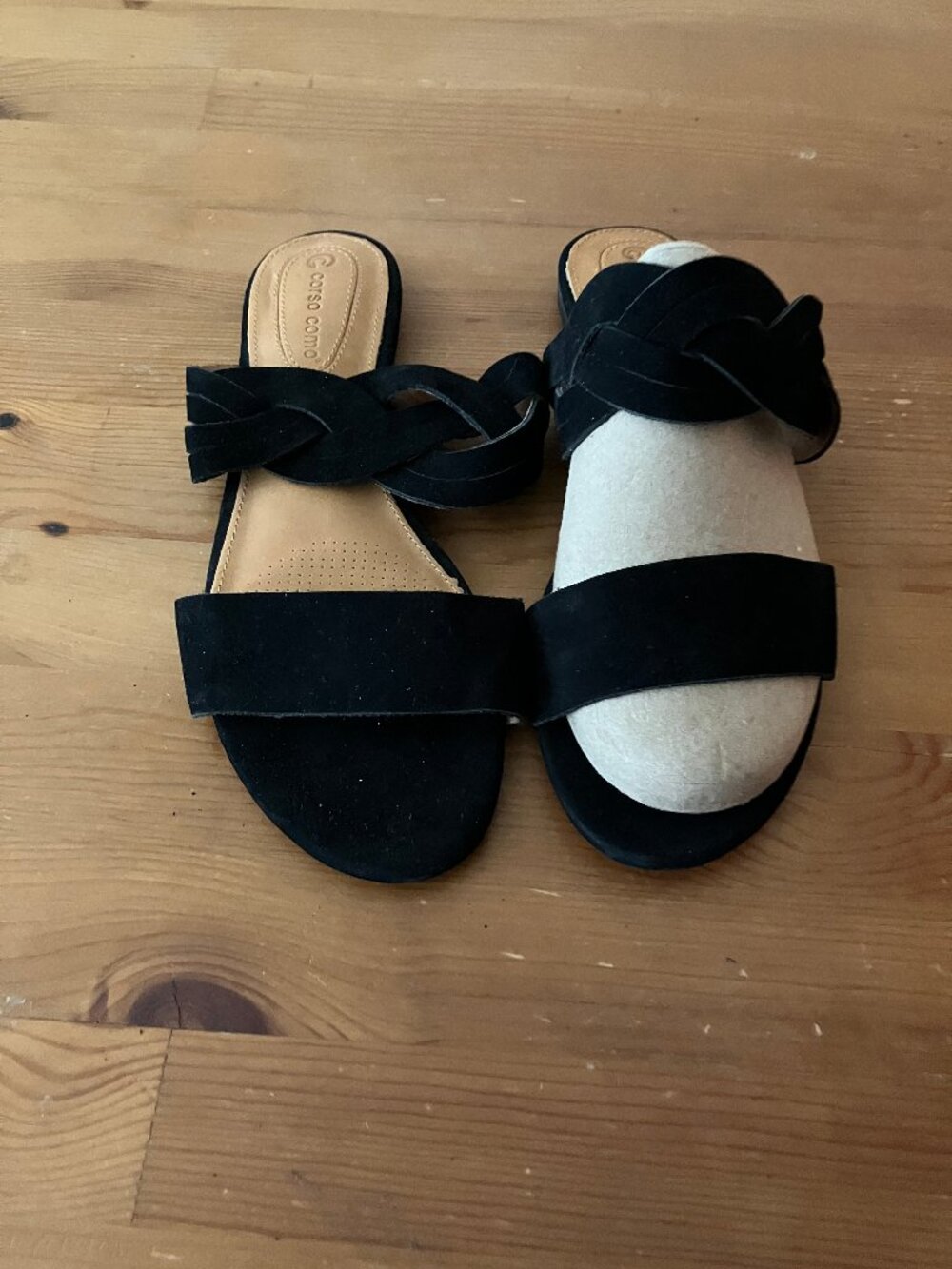 CORSO COMO Ladies' Black Suede Sandals/Slippers Size 8,5 M